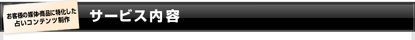 お客様の媒体・商品に特化した占いコンテンツ制作　サービス内容