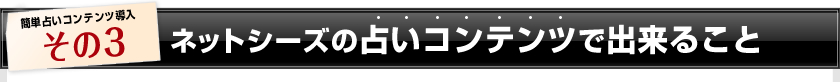 ネットシーズの占いコンテンツで出来ること